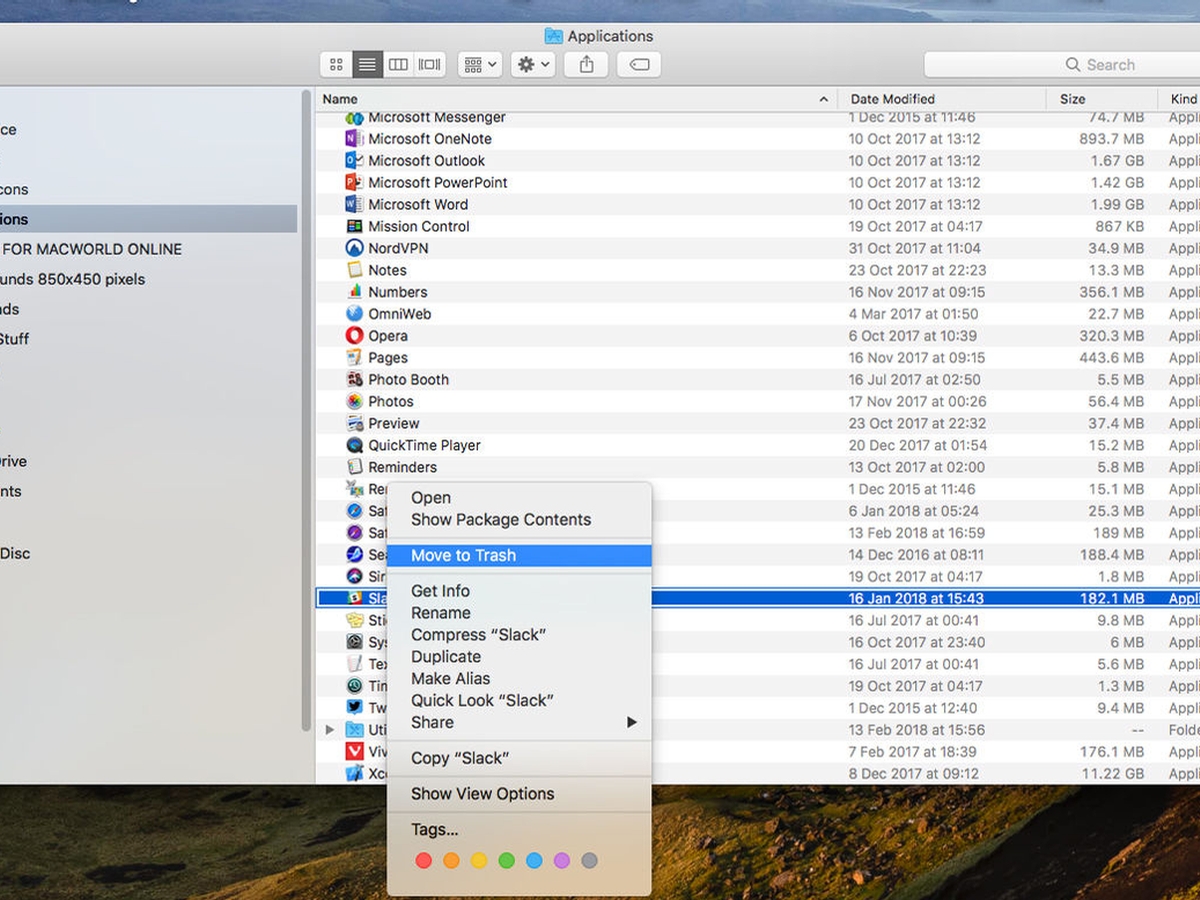 How to delete apps off mac in f4 10